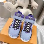 Louis Vuitton LV Unisex Trainer 2 Sneaker Boot Blue Suede Calf Leather - Image 3