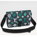 Borsa a tracolla Louis Vuitton LV Archy Messenger MM da donna in tela rivestita con monogramma verde graffiti