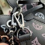 Louis Vuitton LV Women Bella Bucket Bag Black Perforated Mahina Calf Leather - Bild 7