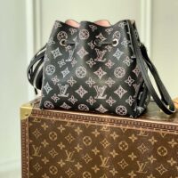 Louis Vuitton LV Women Bella Bucket Bag Black Perforated Mahina Calf Leather (2)