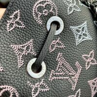 Louis Vuitton LV Women Bella Bucket Bag Black Perforated Mahina Calf Leather (2)