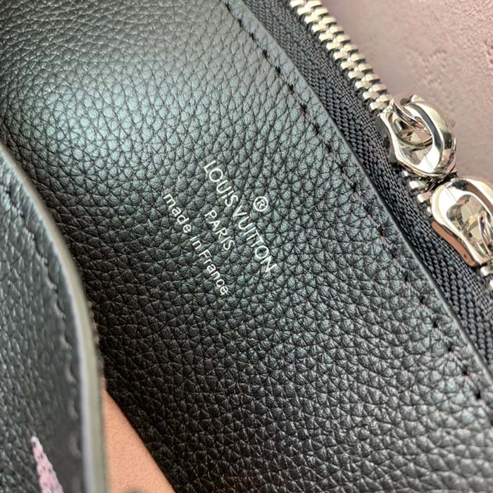 Louis Vuitton LV Women Bella Tote Black Perforated Mahina Calf Leather (6)