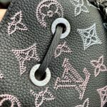 Louis Vuitton LV Women Bella Tote Black Perforated Mahina Calf Leather – Image 7