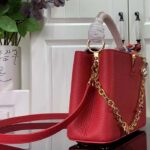 Louis Vuitton LV Women Capucines MM Handbag Rose Pink Taurillon Leather - Image 4