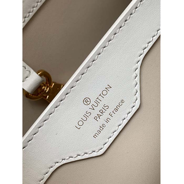 Louis Vuitton LV Women Capucines BB Handbag White Calfskin Cowhide Leather (10)
