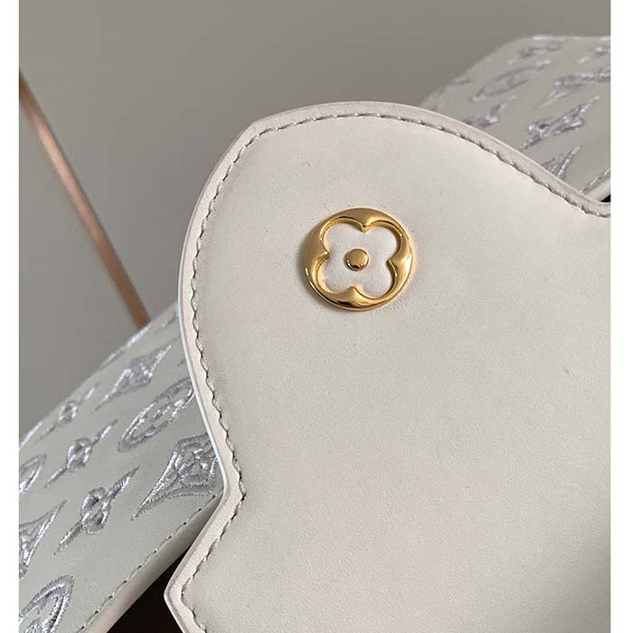 Louis Vuitton LV Women Capucines BB Handbag White Calfskin Cowhide Leather (8)