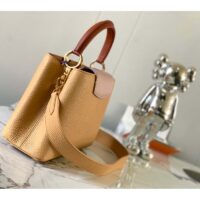 Louis Vuitton LV Women Capucines MM Handbag Beige Brown Taurillon Leather (3)