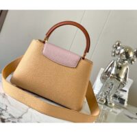 Louis Vuitton LV Women Capucines MM Handbag Beige Brown Taurillon Leather (3)