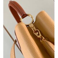 Louis Vuitton LV Women Capucines MM Handbag Beige Brown Taurillon Leather (3)