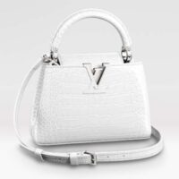 Louis Vuitton LV Women Capucines Mini Handbag White Brilliant Crocodilien Leather (1)