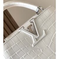 Louis Vuitton LV Women Capucines Mini Handbag White Brilliant Crocodilien Leather (1)