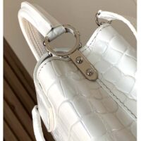Louis Vuitton LV Women Capucines Mini Handbag White Brilliant Crocodilien Leather (1)