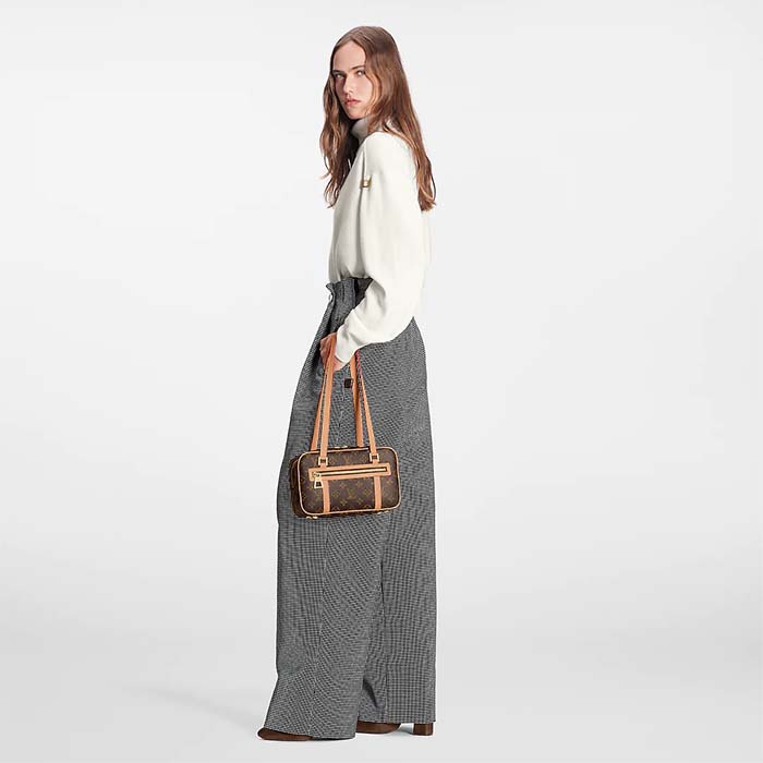 Louis Vuitton LV Women Cité Handbag Monogram Coated Canvas Cowhide Leather (3)