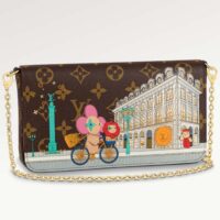 Louis Vuitton LV Women Félicie Pochette Pink Brown Monogram Coated Canvas (1)