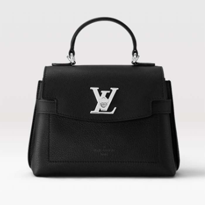 Louis Vuitton LV Women Lockme Ever Mini Handbag Black Grained Calf Leather