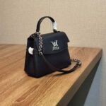 Louis Vuitton LV Women Lockme Ever Mini Handbag Black Grained Calf Leather - Image 3