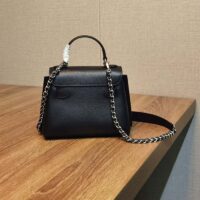 Louis Vuitton LV Women Lockme Ever Mini Handbag Black Grained Calf Leather (1)
