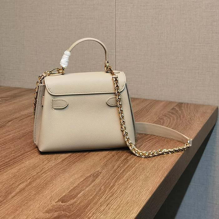 Louis Vuitton LV Women Lockme Ever Mini Handbag Greige Grained Calf Leather (2)