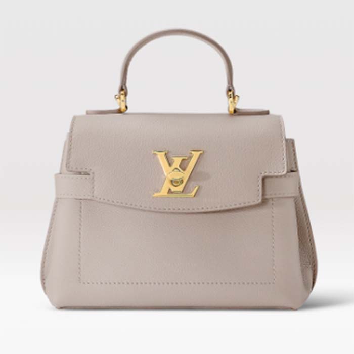 Louis Vuitton LV Women Lockme Ever Mini Handbag Greige Grained Calf Leather