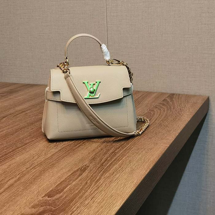 Louis Vuitton LV Women Lockme Ever Mini Handbag Greige Grained