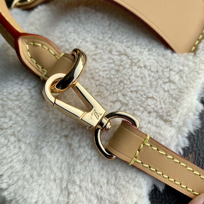 Louis Vuitton Brown MyLockMe BB Beige Leather Pony-style calfskin  ref.237602 - Joli Closet