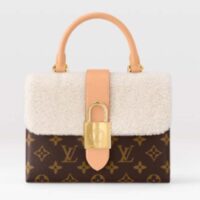 Louis Vuitton LV Women Locky BB Handbag Beige Brown Monogram Coated Canvas Shearling (10)