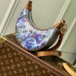 Louis Vuitton LV Women Loop Baguette Handbag Blue Coated Canvas - Image 3