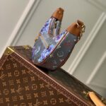 Louis Vuitton LV Women Loop Baguette Handbag Blue Coated Canvas - Image 5