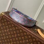 Louis Vuitton LV Women Loop Baguette Handbag Blue Coated Canvas - Image 6