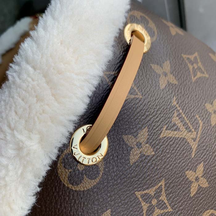 Louis Vuitton Neonoe BB Brown in Coated Canvas/Shearling with Gold-tone - US