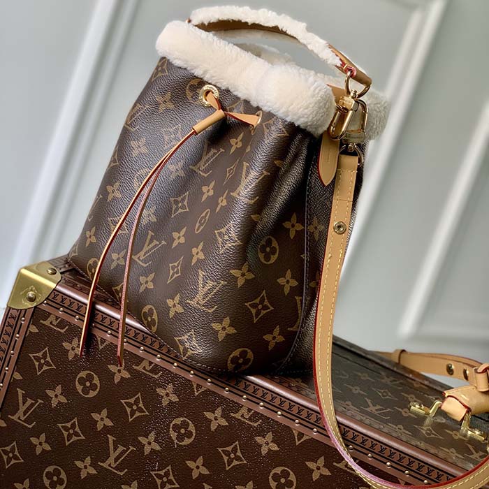 Louis Vuitton Neonoe BB Brown in Coated Canvas/Shearling with Gold-tone - US