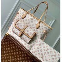 Louis Vuitton LV Women Neverfull MM Tote Bag Beige Monogram Coated Canvas (3)