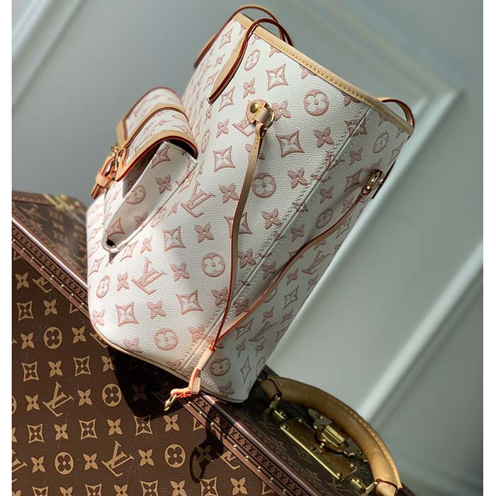 LV Beige Neverfull Tote with Pouch For Casual Wear, 1 Kg 110 G