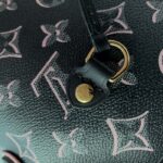 Louis Vuitton LV Women Neverfull MM Tote Bag Black Monogram Coated Canvas - immagine 8