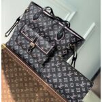Louis Vuitton LV Women Neverfull MM Tote Bag Black Monogram Coated Canvas - immagine 2
