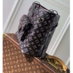 Louis Vuitton LV Women Neverfull MM Tote Bag Black Monogram Coated Canvas - immagine 4
