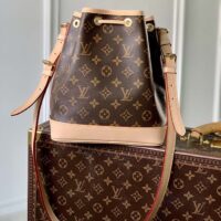 Louis Vuitton LV Women Noé BB Bucket Bag Monogram Coated Canvas Cowhide Leather (2)