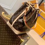 Louis Vuitton LV Women Noé Bucket Bag Brown Monogram Coated Canvas Cowhide Leather - Image 3