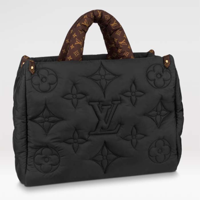 Louis Vuitton LV Women OnTheGo MM Tote Black Recycled Nylon Econyl (6)