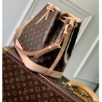 Louis Vuitton LV Women Petit Noé Bucket Bag Monogram Coated Canvas Cowhide Leather - Image 4