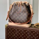 Louis Vuitton LV Women Petit Noé Bucket Bag Monogram Coated Canvas Cowhide Leather - Image 2