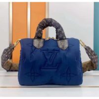 Louis Vuitton LV Women Pillow Speedy Bandoulière 25 Handbag Navy Blue Monogram Coated Canvas (2)