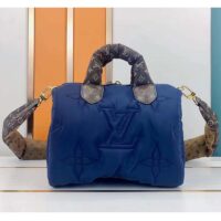 Louis Vuitton LV Women Pillow Speedy Bandoulière 25 Handbag Navy Blue Monogram Coated Canvas (2)