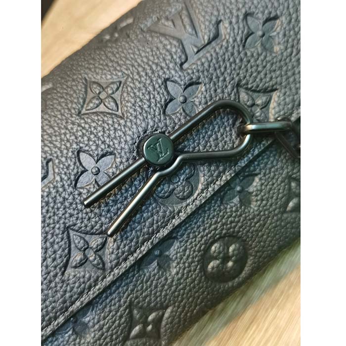 Louis Vuitton LV Women Steamer Wearable Wallet Black Embossed Cowhide Leather (2)