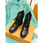 Louis Vuitton LV Women Territory Flat Ranger Black Calf Leather Wool - Image 5