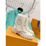 Louis Vuitton LV Women Territory Flat Ranger Ecru Beige Calf Leather Wool - immagine 2