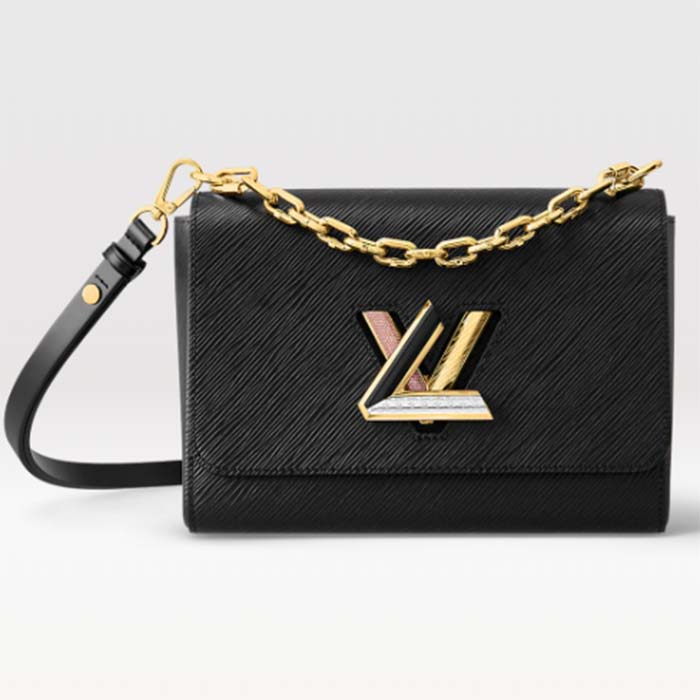 Louis Vuitton LV Women Twist MM Handbag Black Epi Grained Cowhide 1