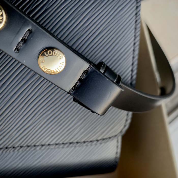 Louis Vuitton LV Women Twist MM Handbag Black Epi Grained Cowhide (2)