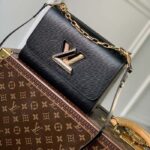Louis Vuitton LV Women Twist MM Handbag Black Epi Grained Cowhide - Image 2