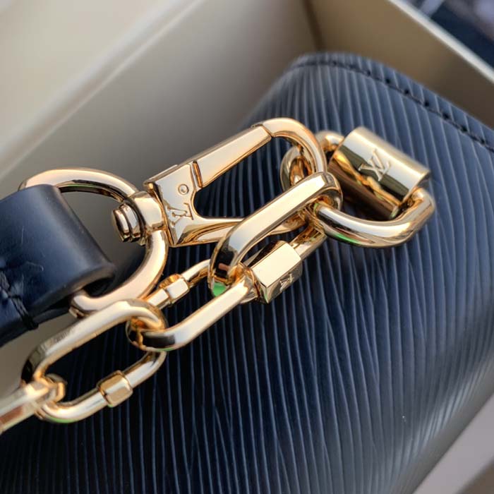 Louis Vuitton LV Women Twist MM Handbag Black Epi Grained Cowhide (4)